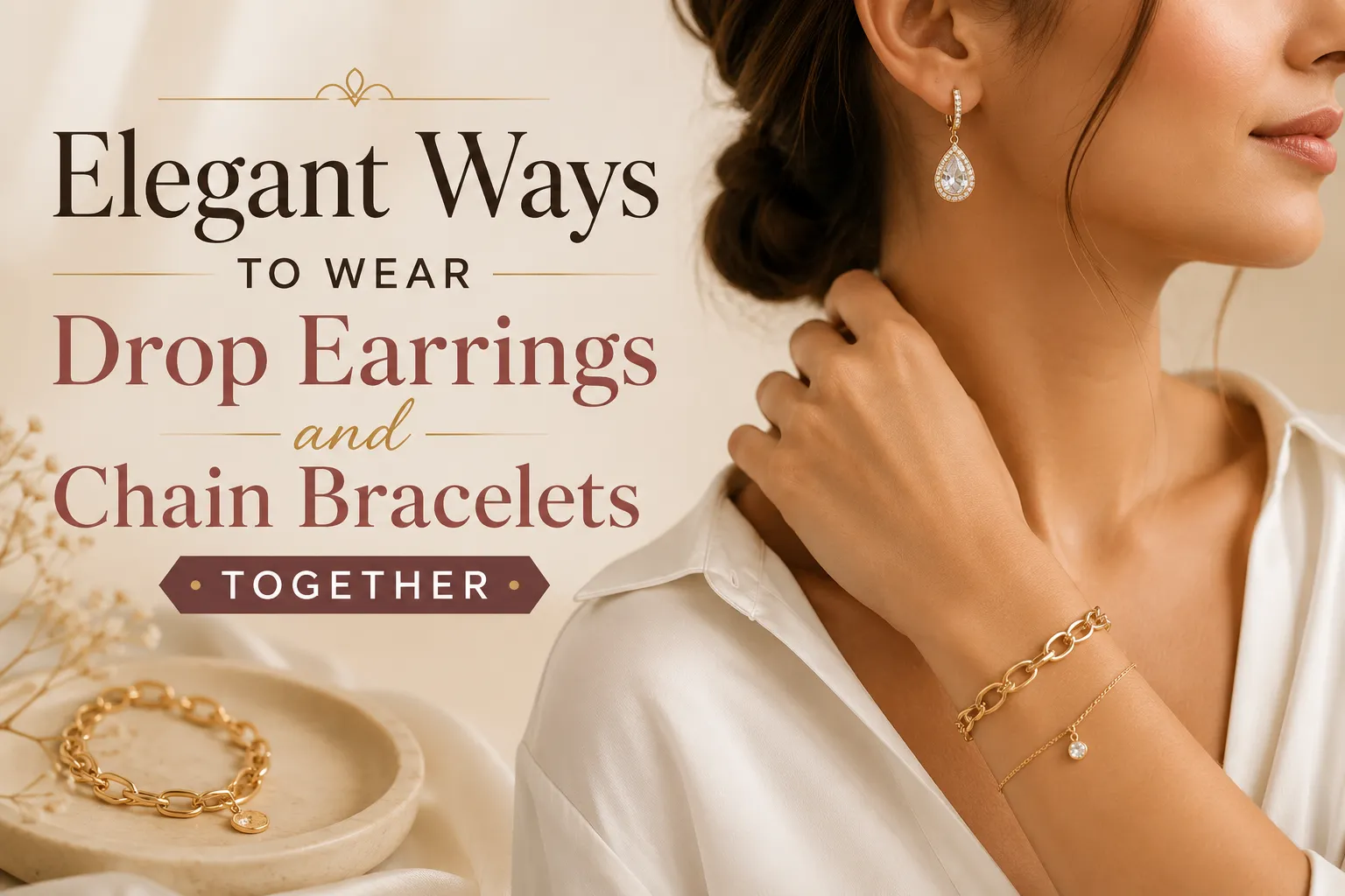 Elegant Ways to Wear Drop Earrings and Chain Bracelets Together